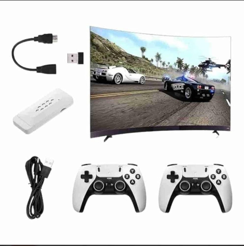DXP M22 Retro Game Stick Console 2.4G Dual Wireless Game Console 64 GB with HDMI Output 40(White)