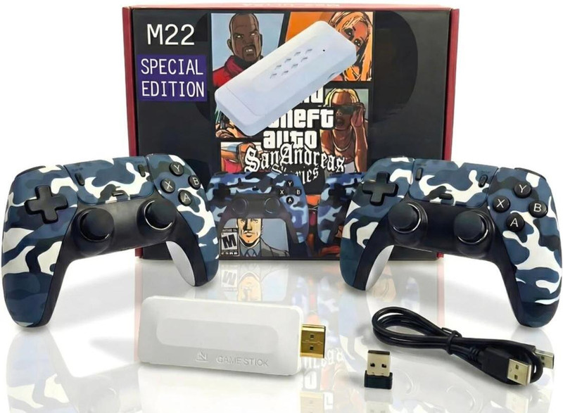 Playtastic M22 Special Edition Game stick Retro Video Game Console 64 GB with with 30000 Games like GTA , Tekken, 2 Wireless Controllers(Black)