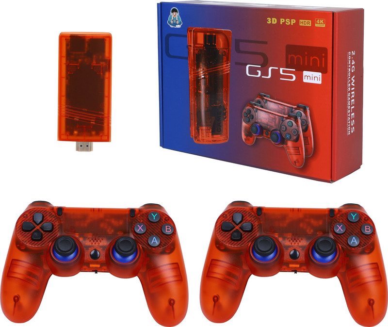 Playtastic GS5 Mini Game Console 64 GB with with 30000 Games like GTA , Tekken, 53 Simulators for PSP Games(Red)