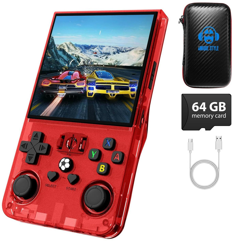 GAMESOUL R36S MAX Retro Game Box Classic Video Games Portable Handheld Console, Revisit Childhood, Retro Old Video Game (Best Gift & Fun) for All Ages 64 GB with 15000+ Game, GTA, , Loved by Fans(WHITE , 30000+, GTA, God of War Game Supported, & Remote Video Game For Kid, Yes)