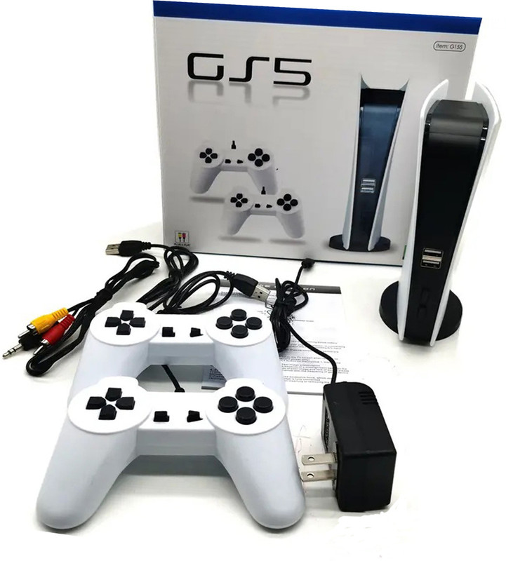 Nouveau 8BIT RETRO NEW G5 PS5A CLASSIC TV VIDEO GAME WITH 620 GAMES NA GB with Contra(White)