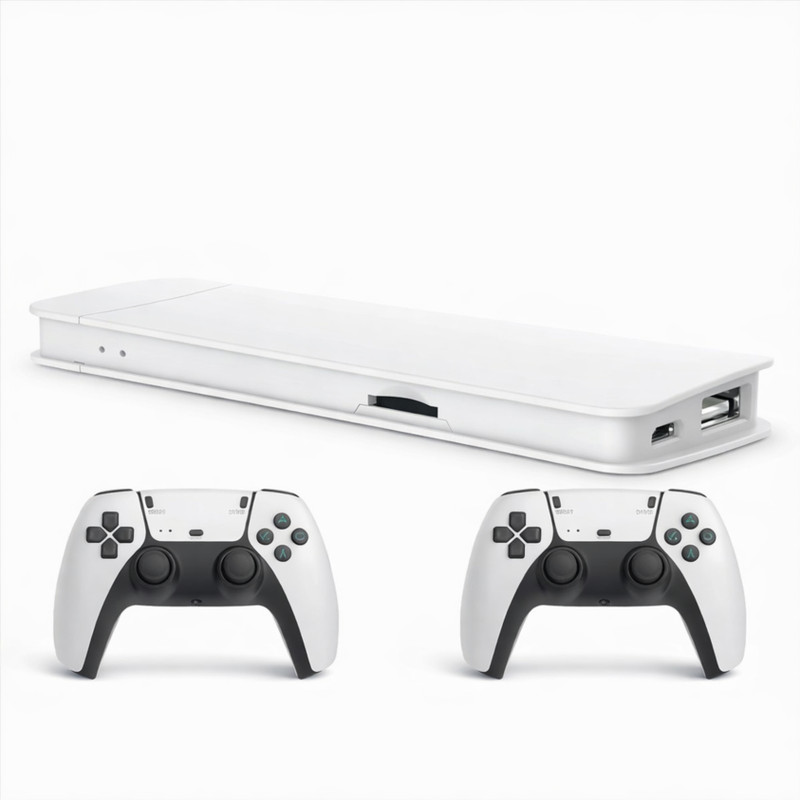OPINIA 2.4 GHz Gaming Console, Smooth Gaming with Dual Controller, Premium Edition 64 GB with 2400+ Games(White, Best for Adults)
