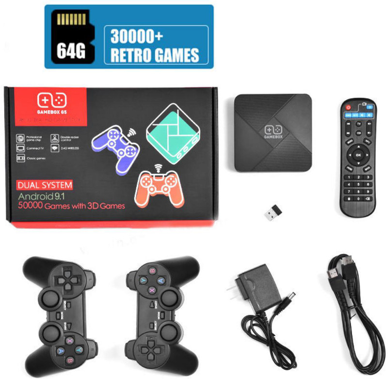 COUNTACH VIDEO GAME G5 + ANDROID TV WITH ALL 4K GAMES IN ONE Limited Collector's Edition 64 GB with CONTRA,MARIO BROS,SNOW,gt,BROS,MUSTAFA,DUCK HUNT ,CONTRA 1, 30000+ Games(Black)