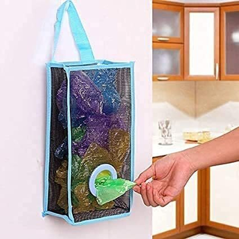 Holy Delight Wall Hanging Garbage Bags Mesh Reusable Net Hanging Breathable Garbage Paper Dispenser