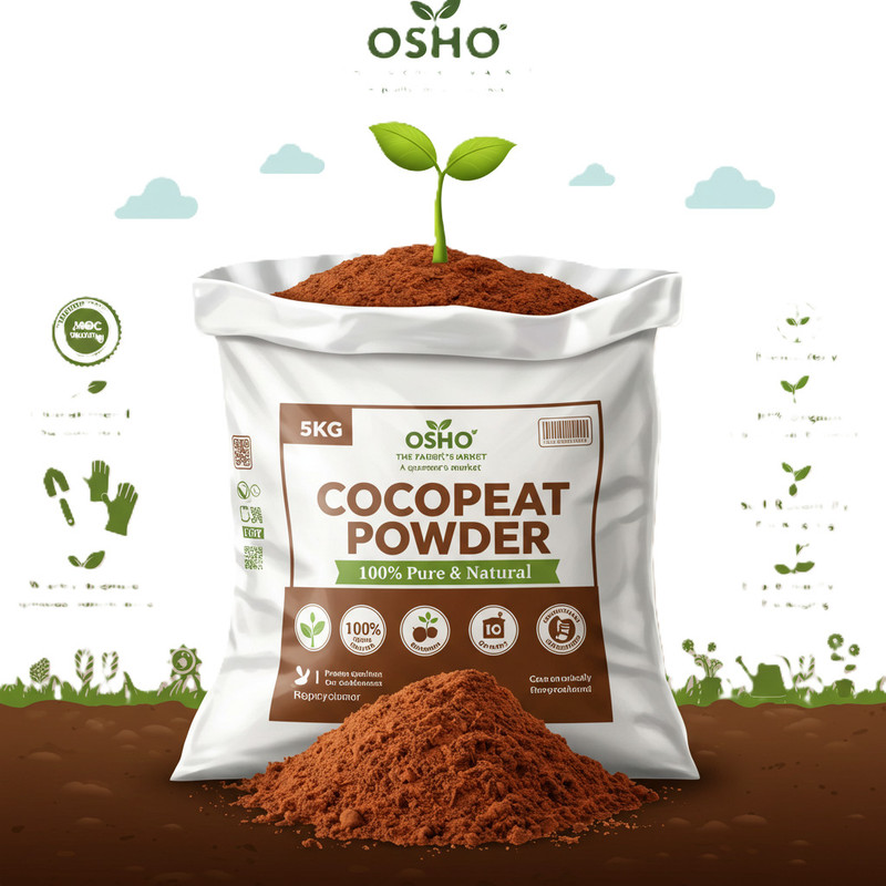 OSHO ENTEPRISE Cocopeat Powder 5kg Coconut Coir Gardening Soil for Plants Garden Mulch(Brown 5 kg)