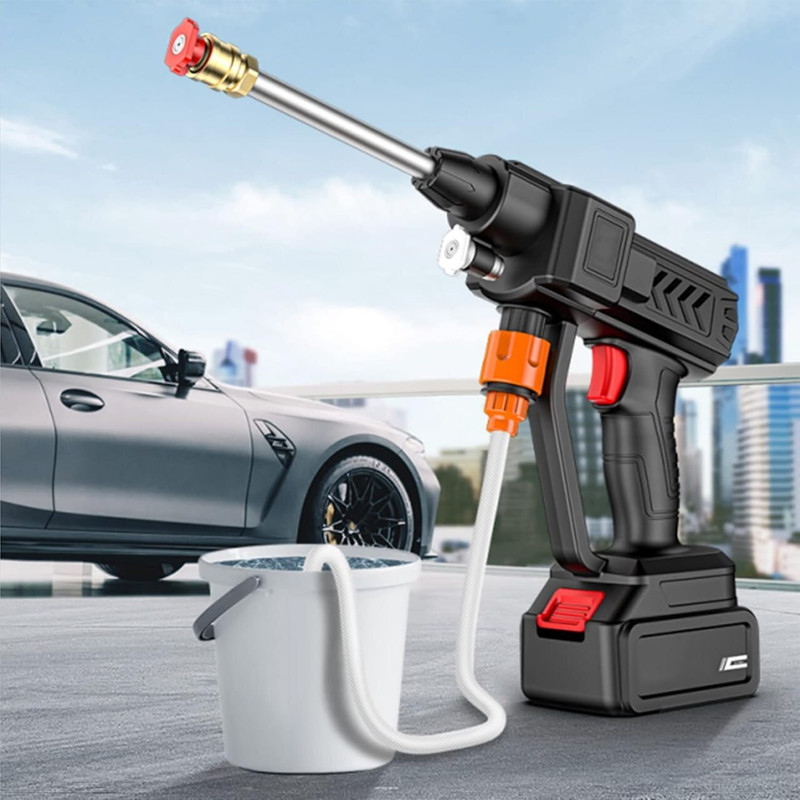 Rexmon 12000mAh High Pressure Water Gun for Car Wash and Bike Cleaning with Nozzle Pressure Washer