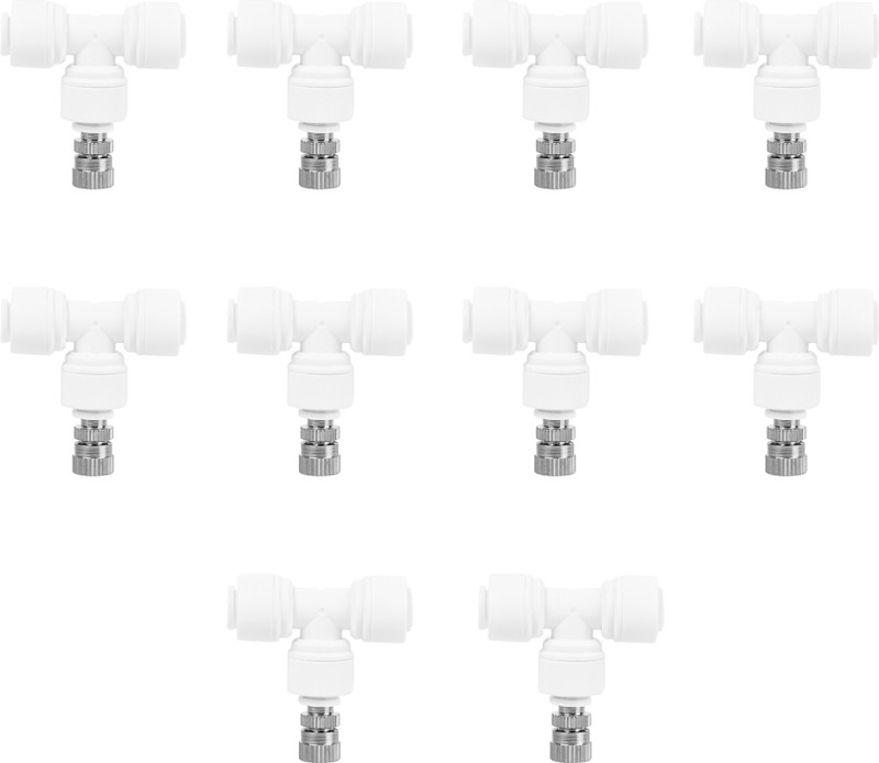 FARMKING 10pcs 6mm Atomization white Brass Fogger Nozzles with TeeConnector for Misting 100 L Hose-end Sprayer(Pack of 10)