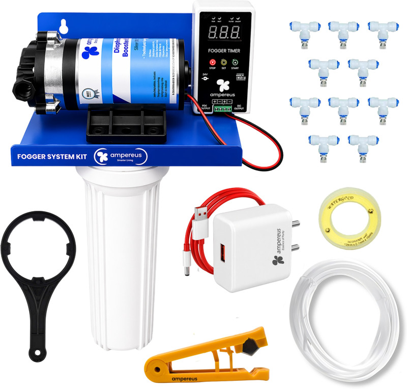 AMPEREUS Fogger Kit for Dairy, Poultry & Animal Farm with 15 Nozzles (Nozzle Dist. 1.4m) 570 L Hand Held Sprayer(Pack of 27)