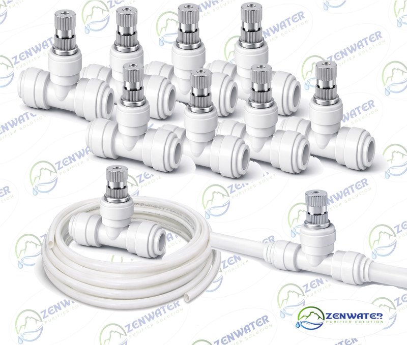 ZENWATER 10pcs 6mm Fogger Nozzle with 12mtr White Pipe | Garden Fogging Kit_4 100 L Hose-end Sprayer