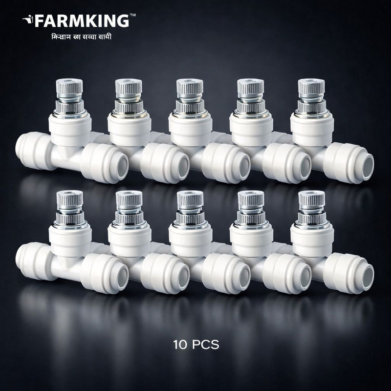 FARMKING 10pcs 6mm Atomization white Brass Fogger Nozzles with TeeConnector for Misting 100 L Hose-end Sprayer(Pack of 10)