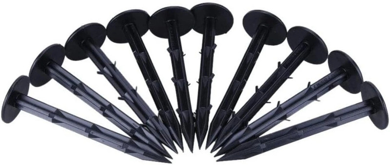 HHBR Black Plastic Weed mat/Mulch Film Nail Gardening Fixing Tools Pack of (10) Garden Tool Kit(10 Tools)