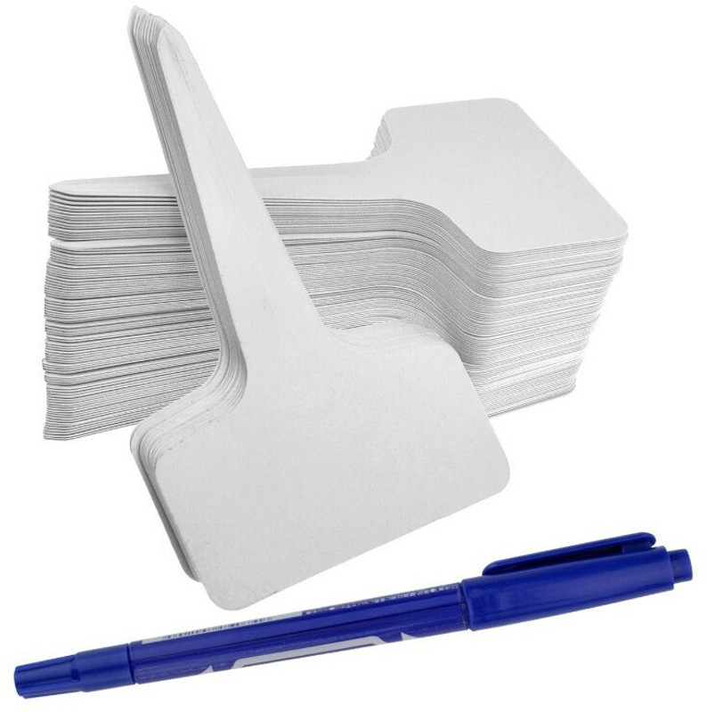 ORTIZA 100pcs White Plant Label Plant Name Tag PP Plastic Reusable Plant Name Tags Garden Tool Kit(100 Tools)