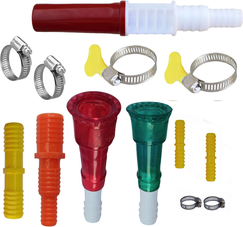 ESEKSAFAR 2pc Tap Jointer 1/2 “ & 3/4” 1pc Nozzle Spray 6pc Hose clamp & 4pc Pipe jointer Garden Tool Kit(13 Tools)