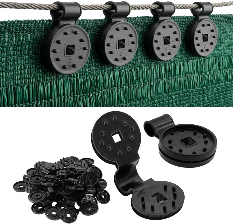 billa Green Net Clips | Shade Net Hooks for Agriculture, Balcony & Outdoor Use Garden Tool Kit(25 Tools)