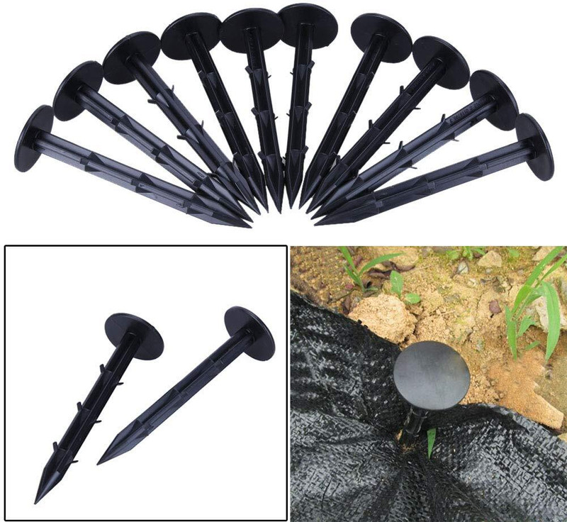 Vallabh Black Plastic mat/Mulch Film Nail Gardening Fixing Tools Pack of (15) Garden Tool Kit(15 Tools)