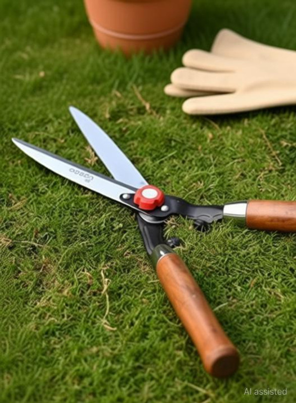 UGAOO Hedge Shear(10Inch Blade)With Wooden Handle For Indoor Outdoor andHome Gardening NUG_20 Garden Tool Kit(1 Tools)