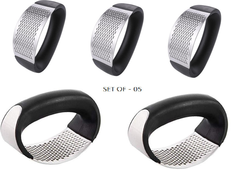 Tej Gifts Multi-Function Manual Garlic Press Grinding Slicer - Steel Garlic Mincer Crusher Garlic Press(Black, Steel)