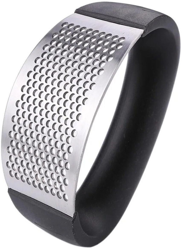 Horizonite Rocking Stainless Steel Garlic & Ginger Crusher Tool – Easy Press Kitchen Gadget Garlic Press(Silver)