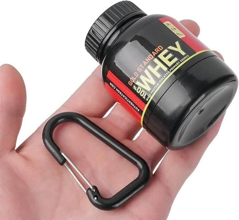 unitrade Whey Portable Protein or Supplement Powder Carrying Funnel with Key-Chain Garlic Press(Black)