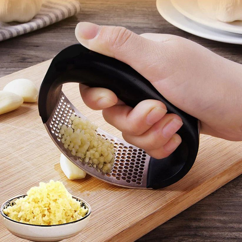 PMS Steel Garlic Press Crusher(Pack of 01) Garlic Press(Black)