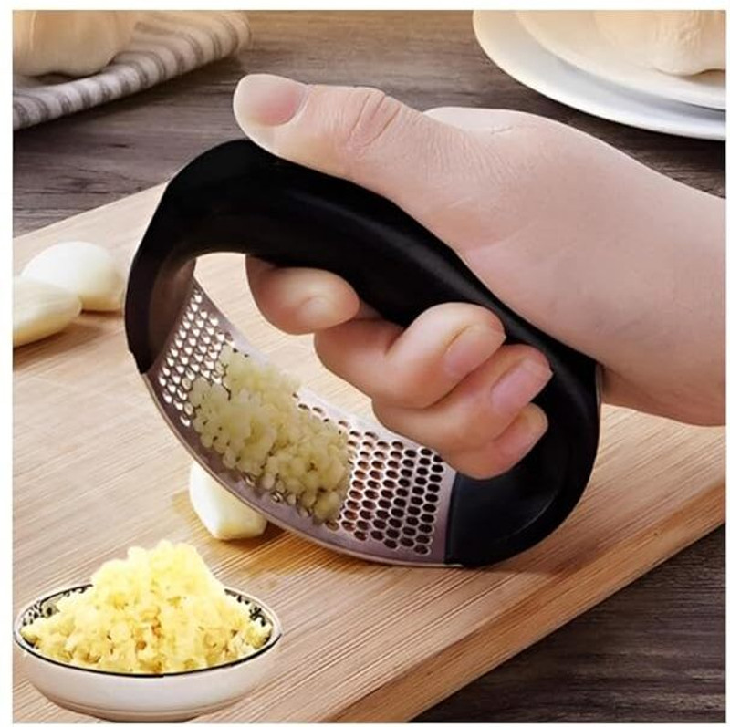 MSVTRADESS Garlic Press Mincer Kitchen Tool Accessries Garlic Press(Black, Silver)