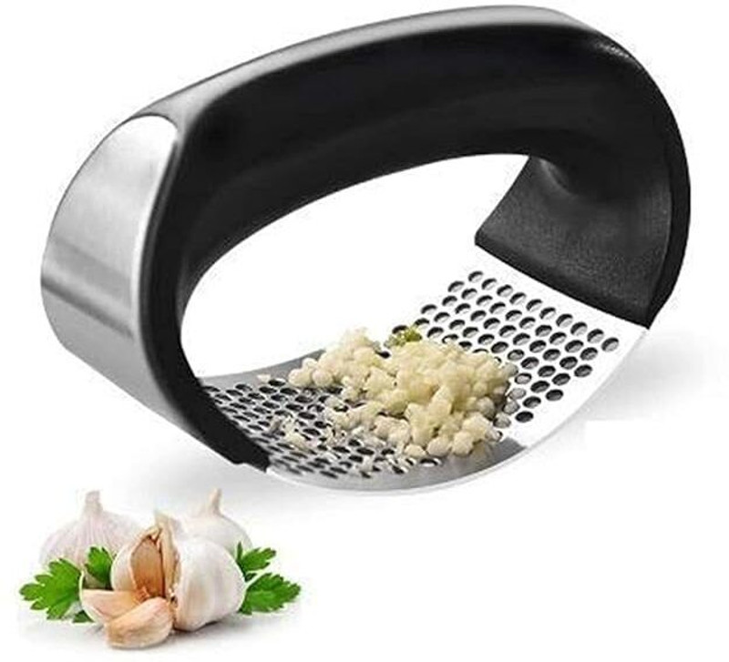 COSYSMART Steel Garlic Press Rocker Garlic Press(Black, Silver)