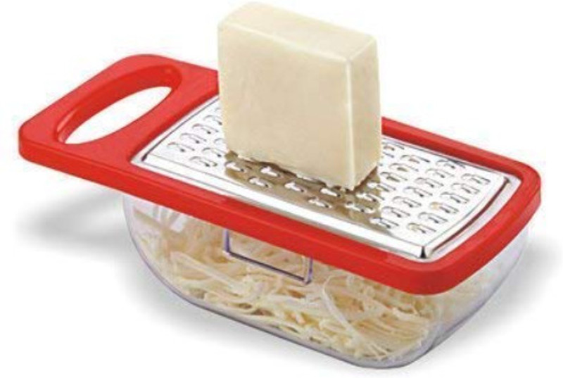 Veeram Cheese & Vegetable Grater with Storage Box | Stainless Steel Kitchen Tool Garlic Press(Multicolor)