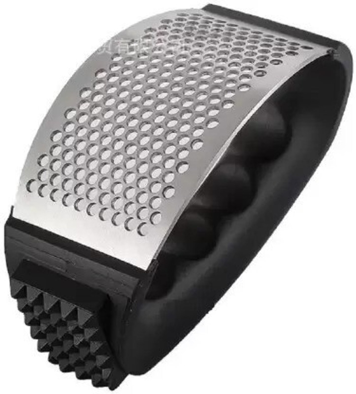 OSSOBERRY Stainless Steel Garlic Chopper Dishwasher Safe Garlic Press(Silver, Black)