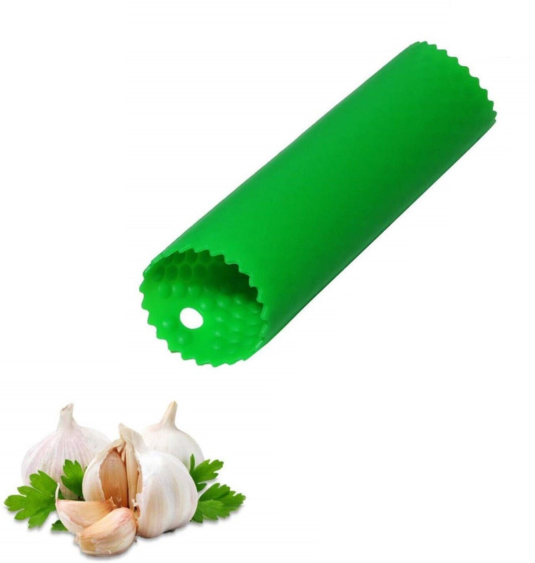 Upkaranwale Garlic Peeler Easy and Quick to Peel Garlic Cloves with Silicone Tube Roller Garlic Press(Multicolor)