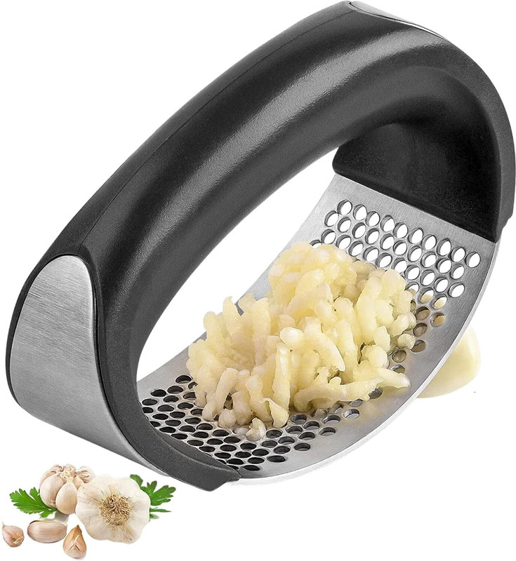 RSE COLLECTION Garlic Crusher Press | Stainless Steel | Manual Mincer Garlic Press(Black, Steel)