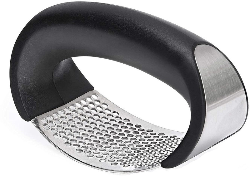 KERFORA Stainless Steel Garlic Presser Garlic Press(Black)