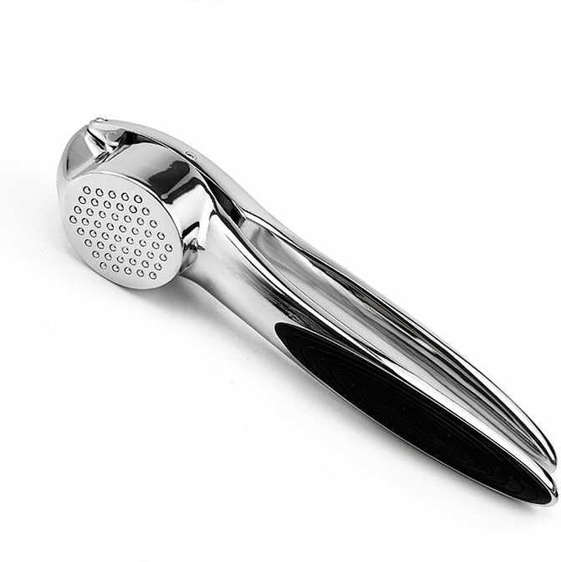 Zevon Garlic Crusher Presser Manual Garlic Hand Press Garlic Crusher and Chopper Garlic Press(Silver)