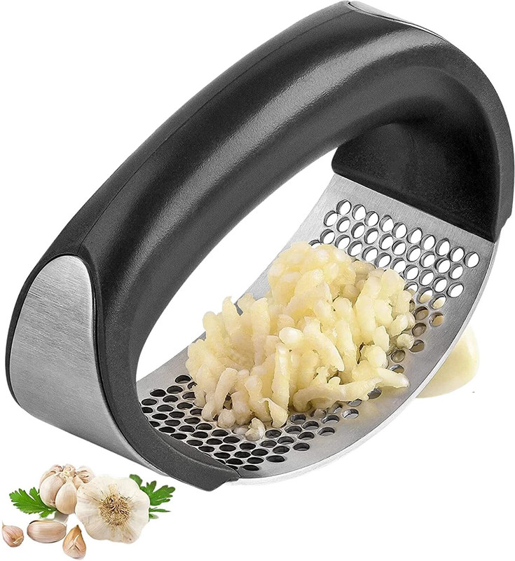 jyot creation Stainless Steel Garlic Press/Ginger Garlic Crusher for Kitchen/Pressed Garlic Garlic Press(Black)