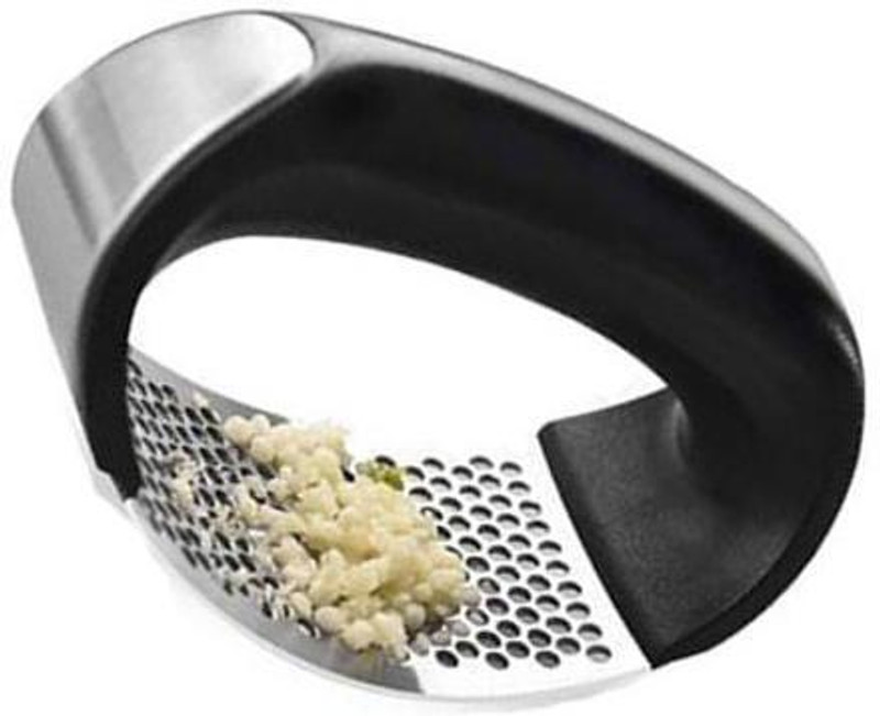 Cltllzen Trending Stainless Steel Garlic Press Rocker Garlic Press(Silver, Black)