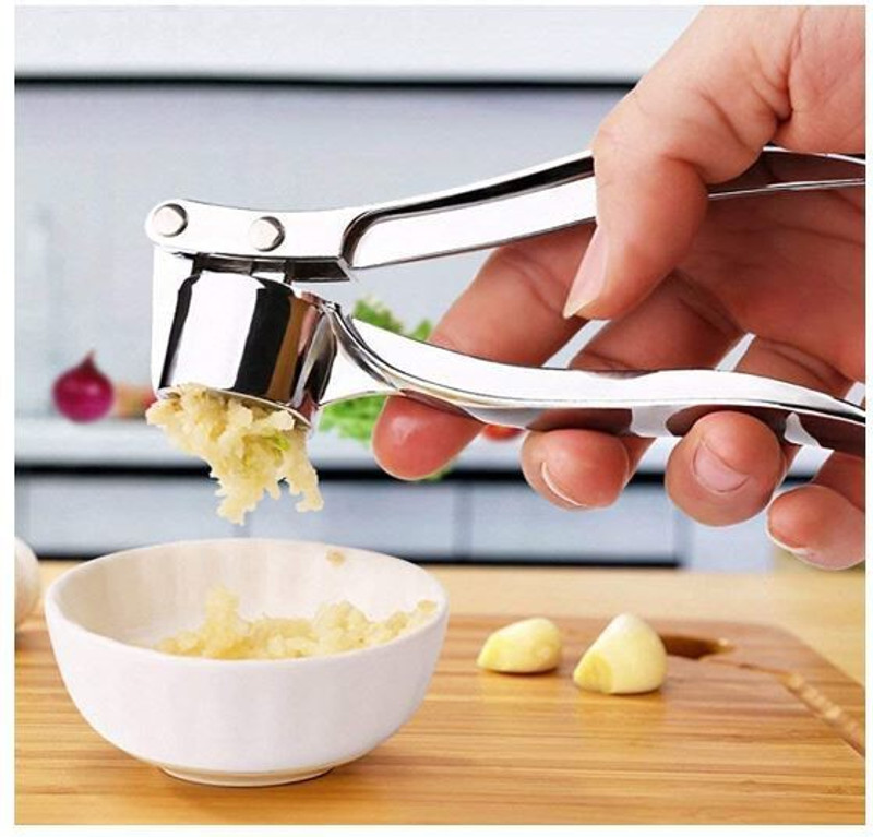 HR PRODUCT Stainless Steel Garlic Press Crusher Grinding Slicer Vegetable Grater Garlic Press(Silver)