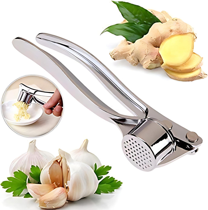 Touchcart Stainless Steel GarlicCrusher Garlic Press(Silver)