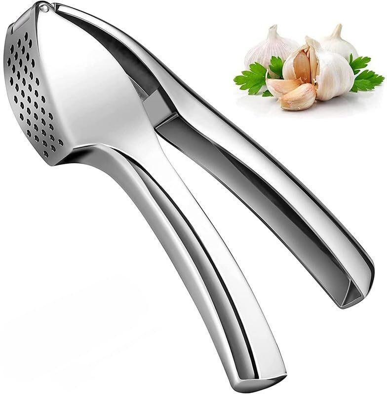 TREZON Garlic Crusher Presser Garlic Press Multi-Function Manual Squre Garlic Press(Steel)