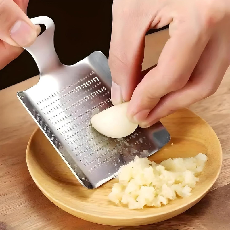HOMFEL Stainless Steel Garlic and Ginger Grinder, Crusher, Grater, Press Kitchen Gadget Garlic Press(Steel)