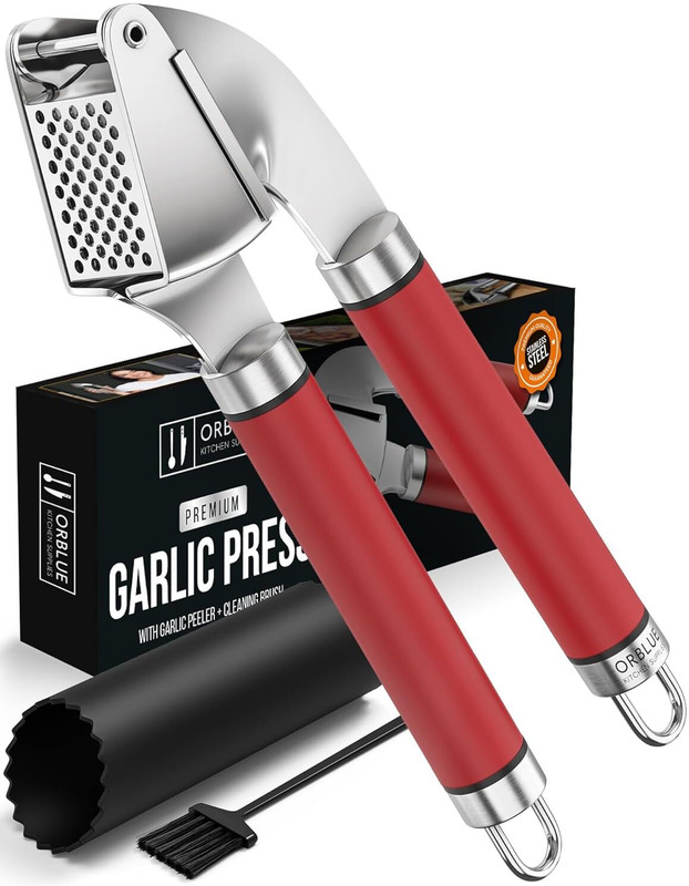 AKAYJIT Stainless Steel Garlic Presser & Crusher for Kitchen with Ergonomic Handle Garlic Press(Black)