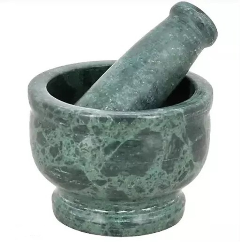 DearDaimond Green Mortar and Pastle / Okhli Musli / Imam Dasta / Khalbatta / Kharal Garlic Press(Green)