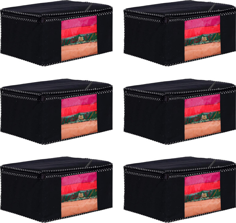 AMIRA INDUSTRIES Organizer Clothes cover/Storage Cover/Cloth Cover,Garment Cover Cotton Laundry Bag(Black)
