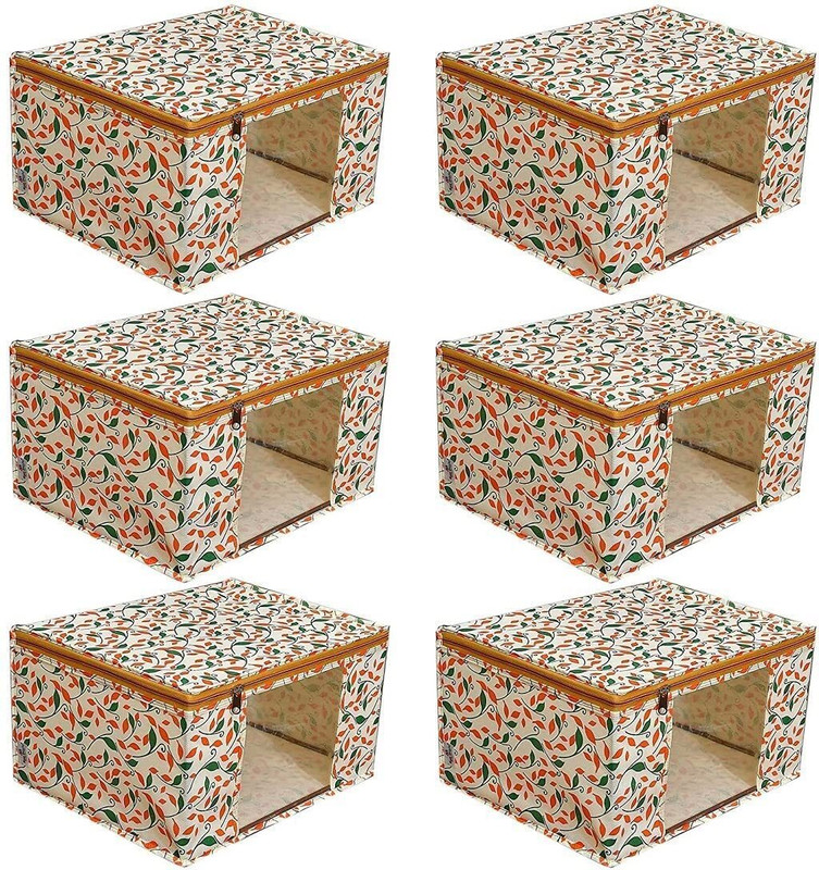ADITI CREATIONS ORNAGE PATTI 06 PACK OF Cotton Laundry Bag(Orange)