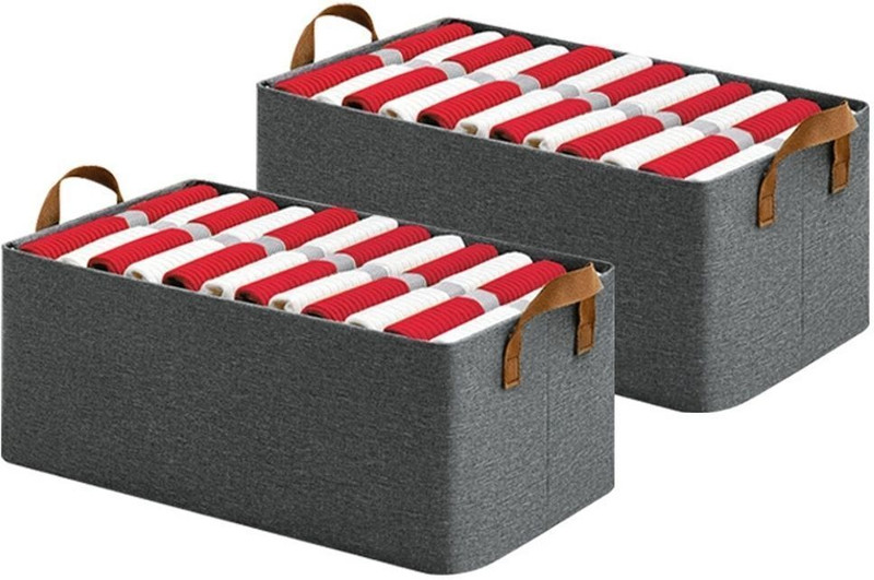 MERAO Foldable bag Stylish Foldable Storage Bag/Box Pack of 2(Grey)