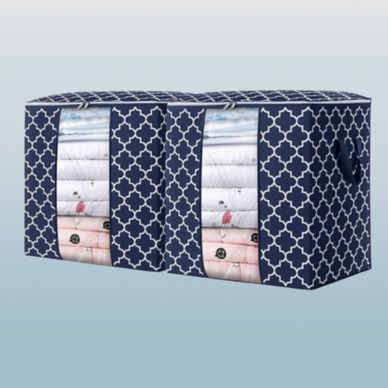 STORAZE Saree cover XL Clothing Organizer Bag GARMENT COVER(Blue)