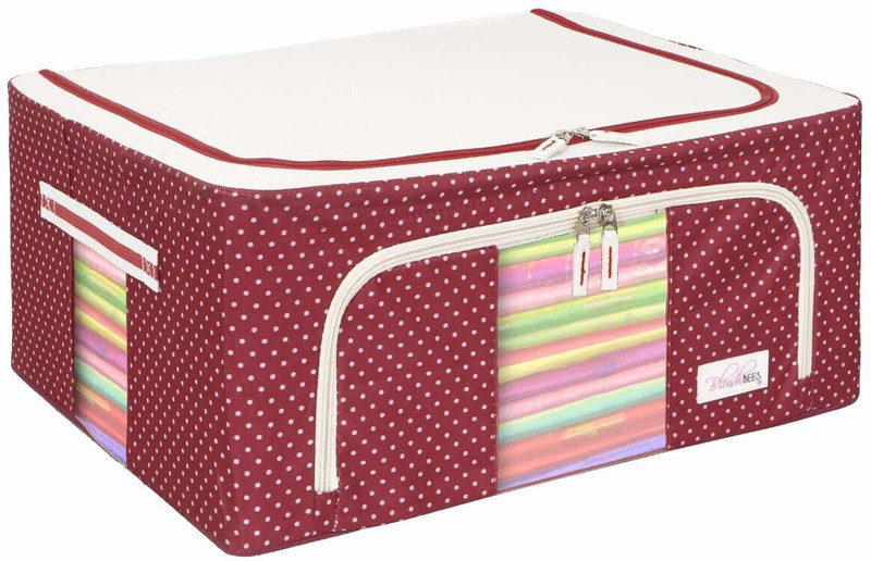 BlushBEES Living Box - Storage Boxes for Clothes, 44 Litre, Pack of 1, Polka Dot Red(Red)