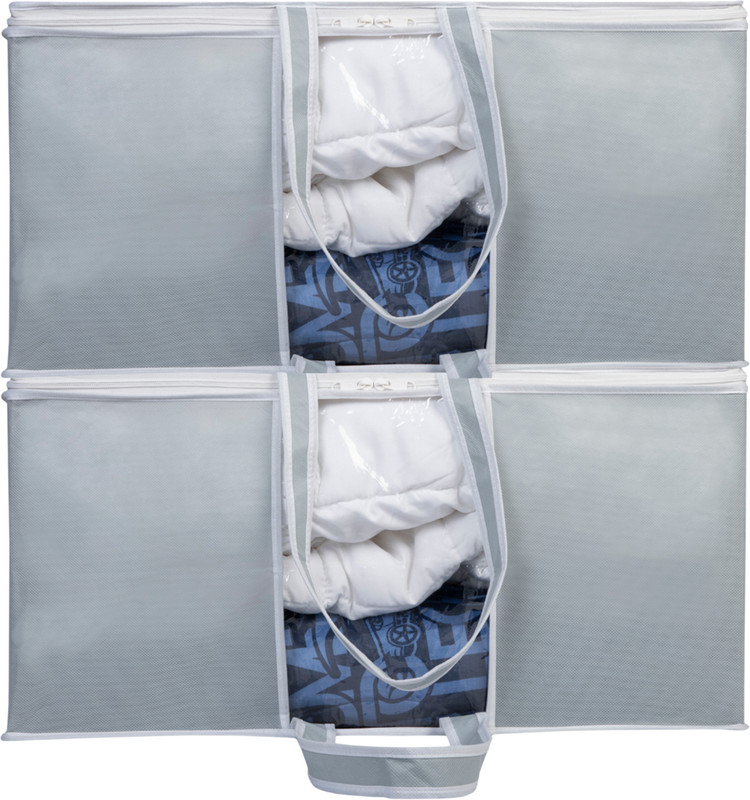 HomeStrap Underbed Storage Underbed Storage UBSNWFRNTWINHNDLGREY2PC(Grey)