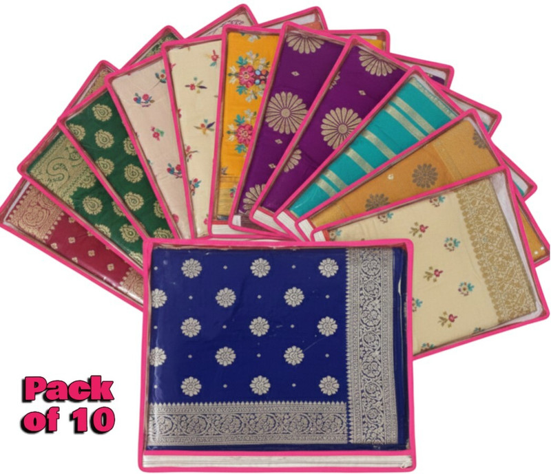 CIVONA Saree Covers (PACK OF 10) PREMIUM SAREE COVER / CLOTH COVER-GARMENT COVER (PACK OF 10) SAREE COVER CASE WATERPROOF COVER(Light Pink)