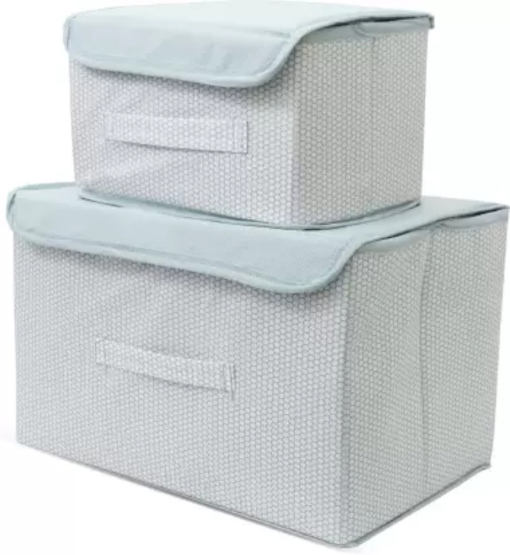 wini krafts Foldable Non-Woven Storage Box/ Wardrobe Organizer Box/Bins with Lid Storage Box Cotton Laundry Bag(Pink)