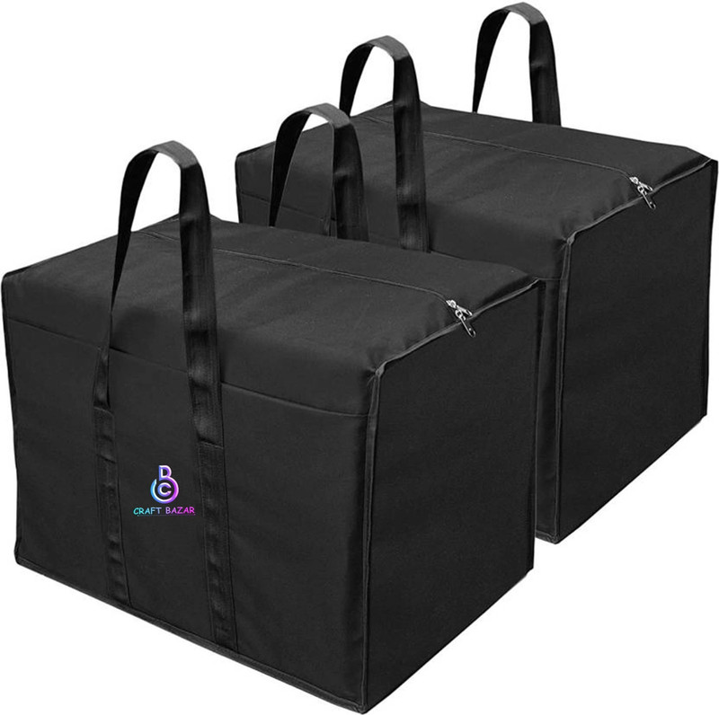 Craft Bazar Big storage bag for saree with Superior quality material Under Bed Organizer with Zipper Closure(Black)