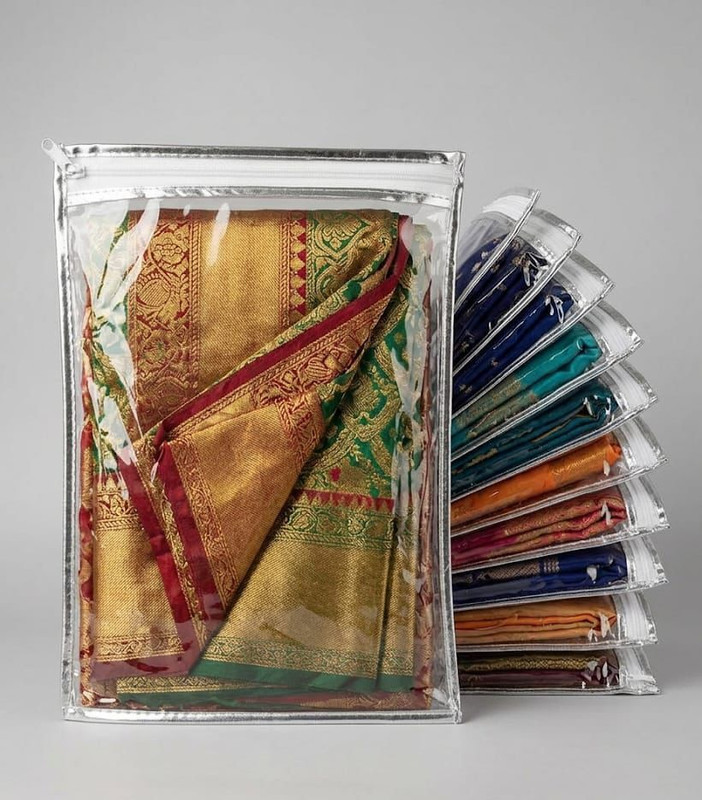 DAAZI Travel Edition Standard Saree Cover DZ-SC-01(White, Transparent)